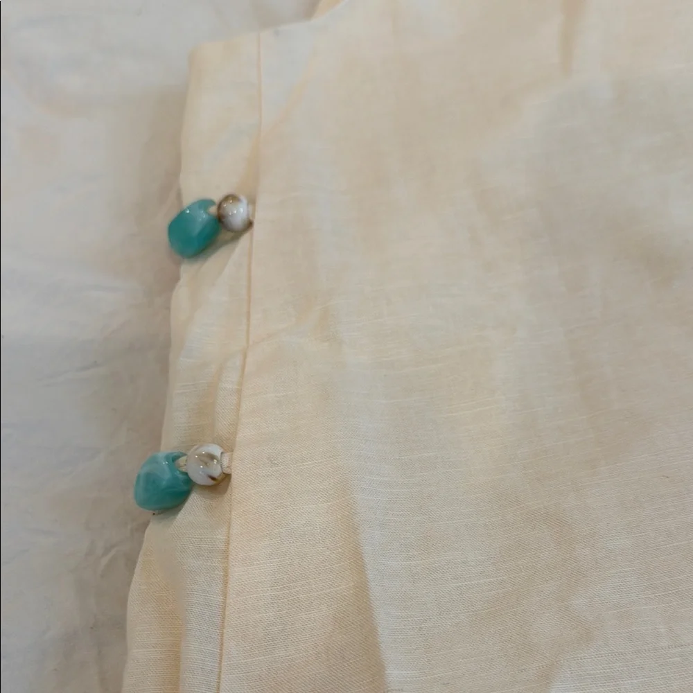 NWT Petal & Pup Cream Sleeveless V-Neck Top BEADED TRIM - Picture 3 of 5